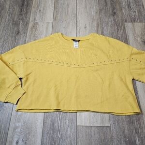 Truce Nordstroms Drop Shoulder Boxy Sweatshirt Mustard Gold Yellow Girls XL